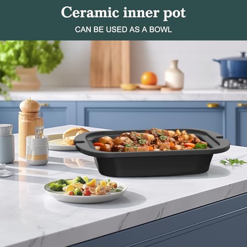 4 Quart Slow Cooker with Casserole Manual Warm Setting