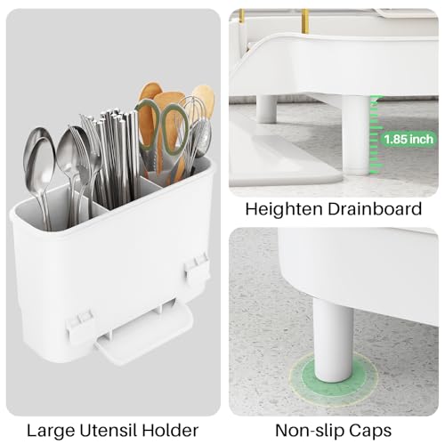 Expandable Dish Drying Rack for Small Kitchen Counter (Gold)