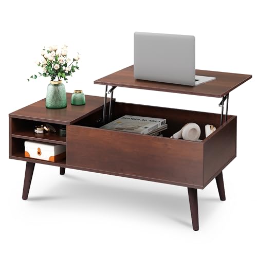 Lift Top Coffee Table with Hidden Storage (Espresso / 39" with Shelf)