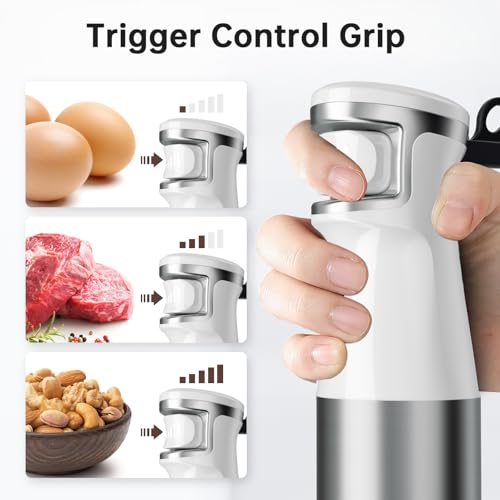 Immersion Blender Handheld Corded (White / 5 in 1)