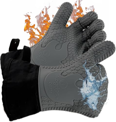 Ekogrips Plus Oven Gloves with Fingers (Gray / OSFM)