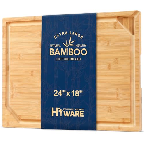 24 x 18 Extra Large Bamboo Serving Boards for Kitchen (Natural / 24"L x 18"W)