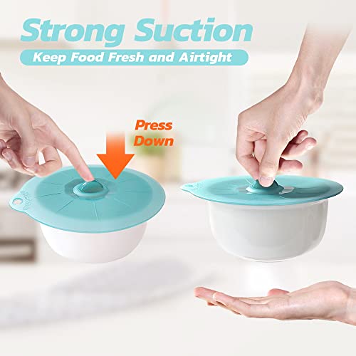 Silicone Lids for Food Storage (Clear Turqouise)