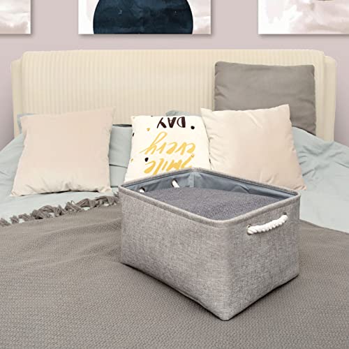 Large Storage Bins (Grey / Large - 15.7Lx11.8Wx8.3H)