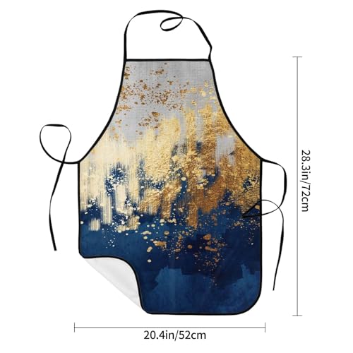 Blue and Gold Abstract Art Apron