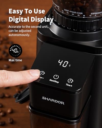 Conical Burr Coffee Bean Grinder (Black)