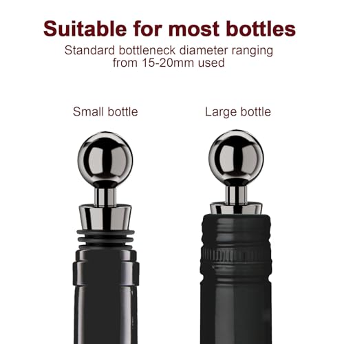 Wine Stoppers for Wine Bottles 3Pcs Vacuum Wine Bottle Stopper with Silicone Reusable Wine Corks (3 Count)
