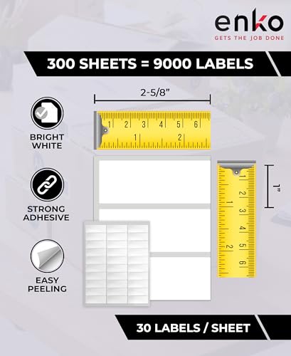 1 x 2-5/8 in 9000 Return Mailing Address and Business Sticker Labels (330 Count)
