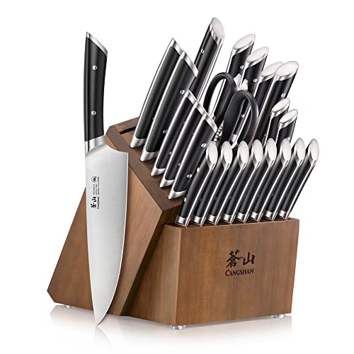 HELENA Series German Steel Forged Knife Block Set (23-Piece / Black)