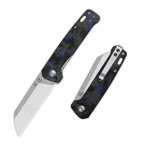 Penguin V2 Folding Pocket Knife (Blue Shredded CF Overlay)