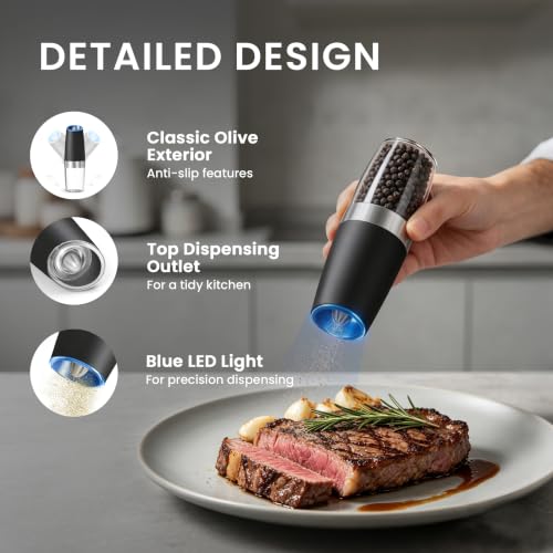 Battery Operated Salt And Pepper Grinder Set (Black-Single)
