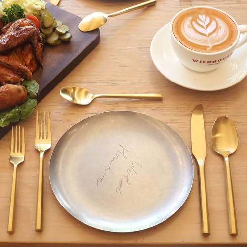 Matte Gold Silverware Set Hexagon Handle 60 (Matte Gold / 60 Pcs)