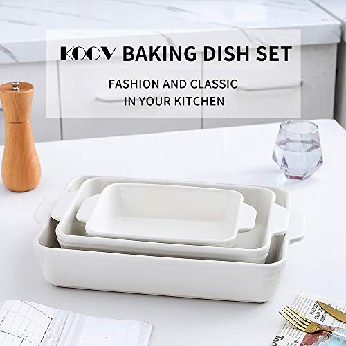 Bakeware Set Ceramic Baking Dish Set (White)