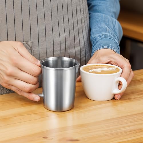 2 Pcs Stainless Steel Measuring Cup with Handle and Pour Lip
