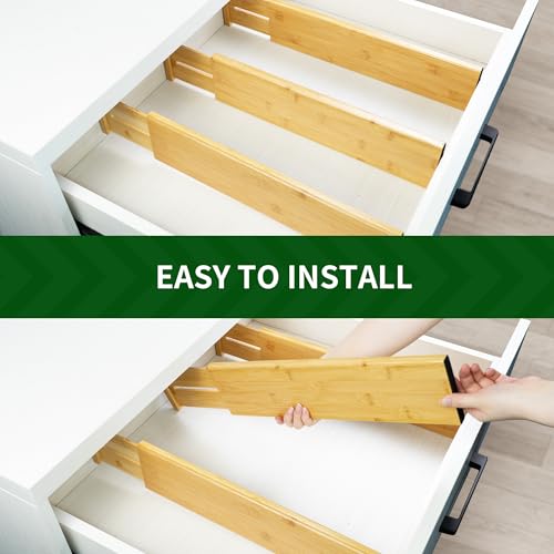 3 Pack Bamboo Drawer Dividers