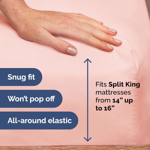 Flex Top Split Head King 4 Piece Sheet Set (31 - Baby Pink / Split Head/Flex Top)