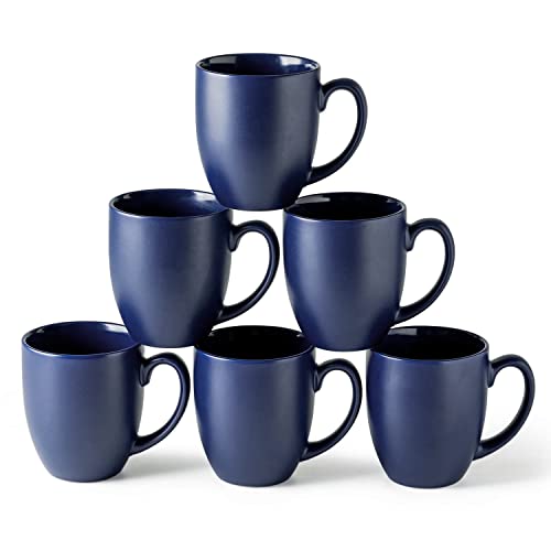 16 oz Coffee Mugs Set of 6 (Matte Blue)
