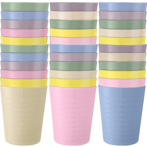 36 Pcs Kids Plastic Cups 8 oz Drinking Toddler Cups (Macaron)