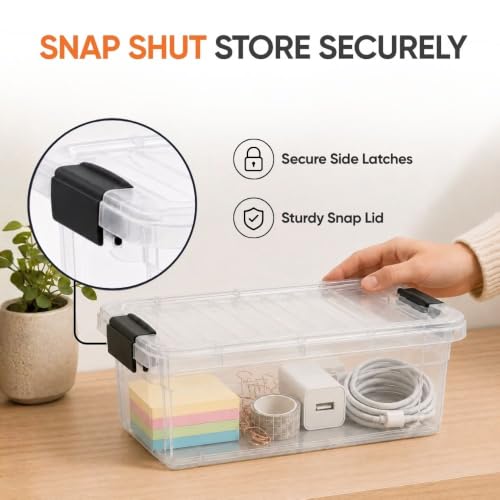 1.85 Quart Clear Plastic Storage Boxes with Lids (1.85 Quart)