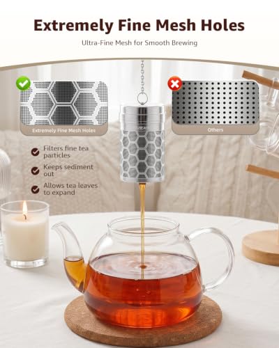 Tea Infusers Extra Fine Mesh Tea Strainers for Loose Tea (Small × 1 / Hexagon)