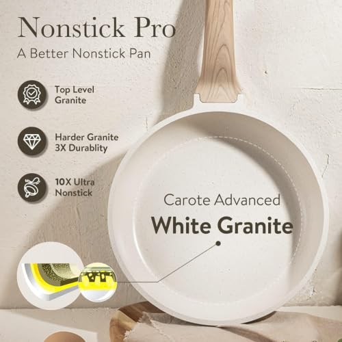 10 Inch Non Stick Cream White Frying Pan (Cream White / 10")