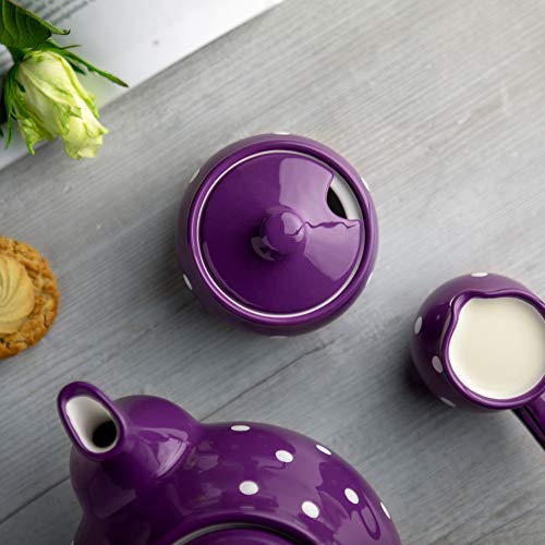 Ceramic Sugar Bowl with Lid (Purple)