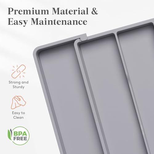 Utensil Organizer for Kitchen Drawers (Gray / Medium(11-18''W x 14''D))