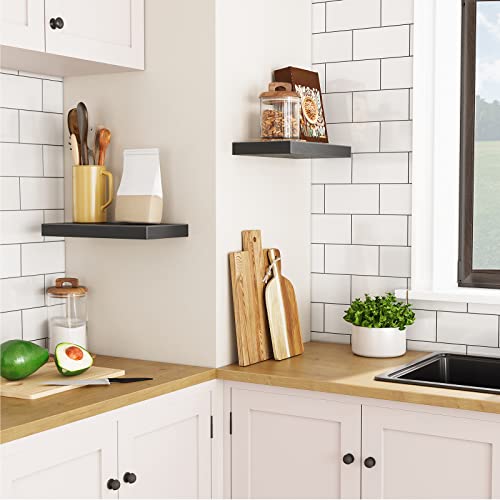 Floating Shelves for Wall (Black / 15.7 Inches)
