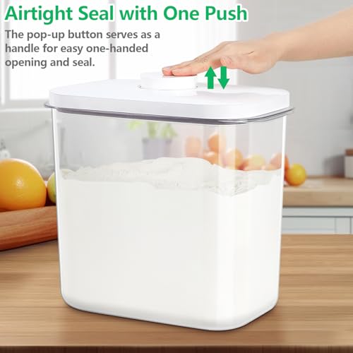 Airtight Rice Container 25 Lbs with Handle and Cup (12.68Qt-Rectangle)