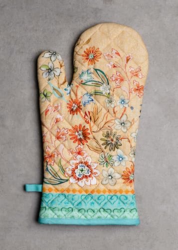 100% Cotton Oven Mitt & Pot Holder Set (041 - Luxury Loft - Peach / 7.5" x 13" & 8" x 8" (Oven Mitt & Pot Holder))