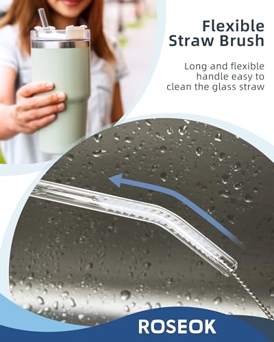 2 in 1 Bottle Brush with Straw Cleaner Brush (Grayish Blue / 2pcs)