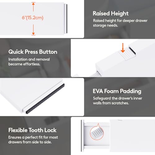 6" Tall Upgrade Drawer Dividers (6"H, 13.5-22"L)
