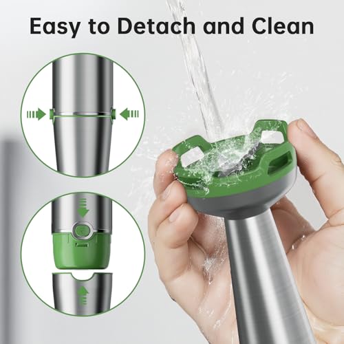 Immersion Blender Handheld 5 in 1 Hand Blender Set 1100W Heavy Duty (Green / 5 in 1)