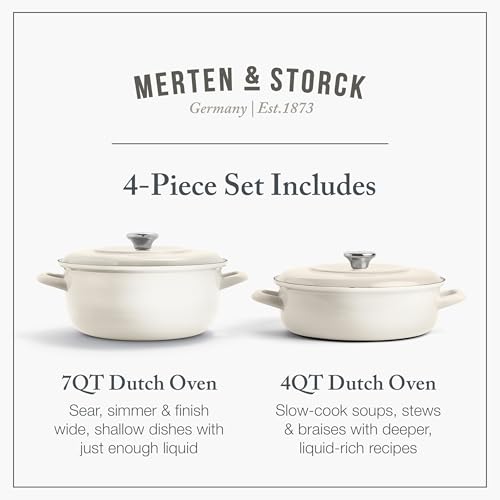 3.7QT & 5.5QT Dutch Ovens with Lids (Cream White)