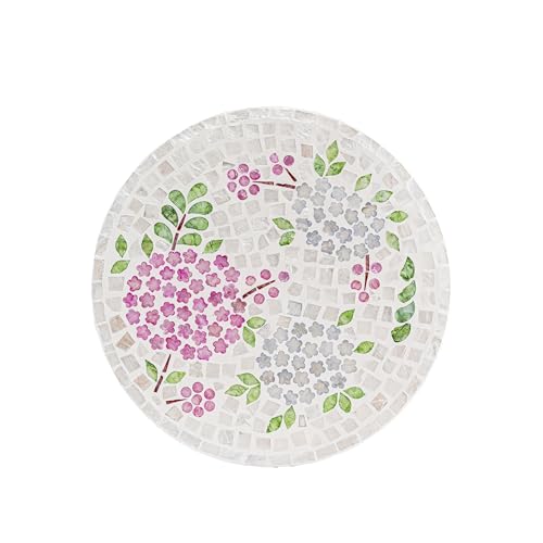12.6” Pink Hydrangea Capiz Shell Lazy Susan (Pink Hydrangea Floral / Standard)