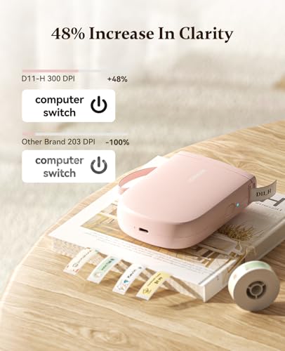 D11 Upgraded Version 300 DPI Label Maker with Tape