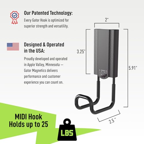 MIDI 2.5 in Closed Hooks (2.5" - Black - 3 Pack / Closed Hooks)