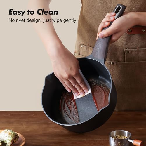 Nonstick Sauce Pan with Lid (Classic Black / 2 Quarts)