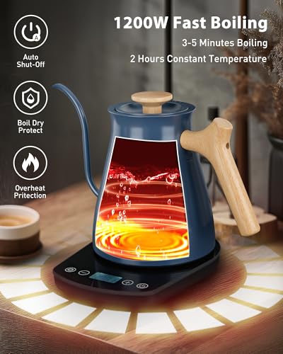 Gooseneck Electric Kettle (Blue / 0.8 Quarts)