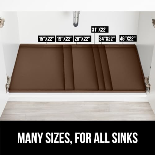Waterproof Silicone Under Sink Mat (Coffee / 34"w X 22"l)