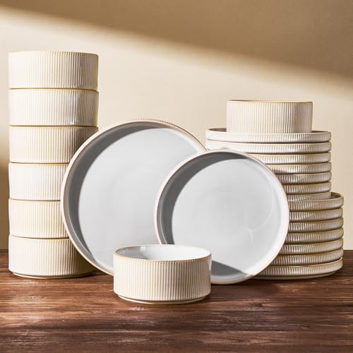 Stoneware Dinnerware Sets (Cappuccino White)