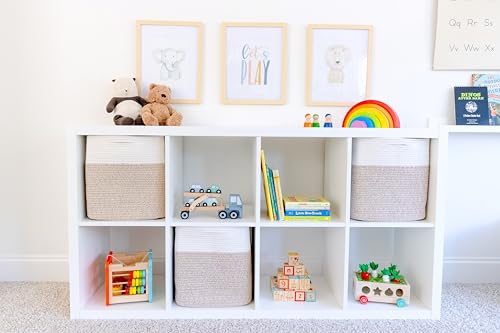 13x15x13 Kallax Storage Cubes Bins (Off White & Mixed Brown / 15 x 13 x 13 (Kallax))