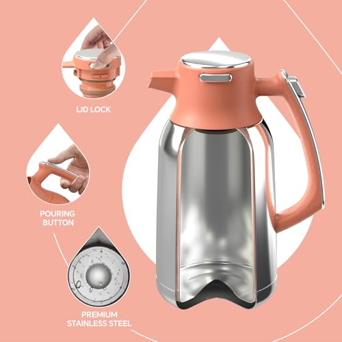 Thermal Coffee Carafe 68oz (Coral / 68 Ounces)