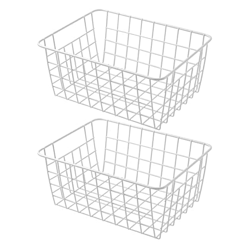 11" Upright Freezer Storage Baskets (White / 11"-2Pack)