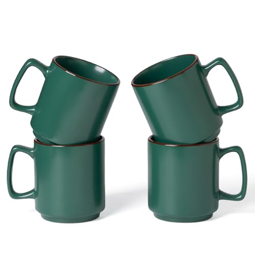Coffee Mugs Set of 4 (Dark Green / 4pcs)