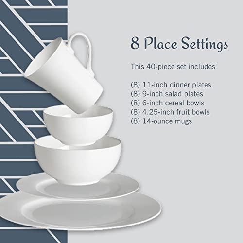 Delray 40 Piece Bone China Dinnerware Set (Delray)