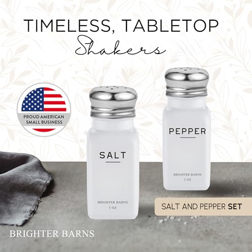 White Salt and Pepper Shakers Set by Brighter Barns (White)