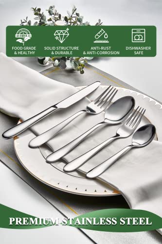40 Piece Silverware Set for 8 (Silver)