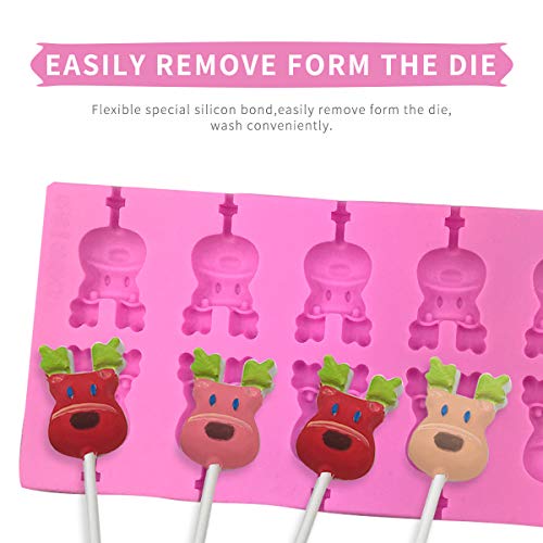 12 Capacity Silicone Deer Lollipop Mold Set (Deer)