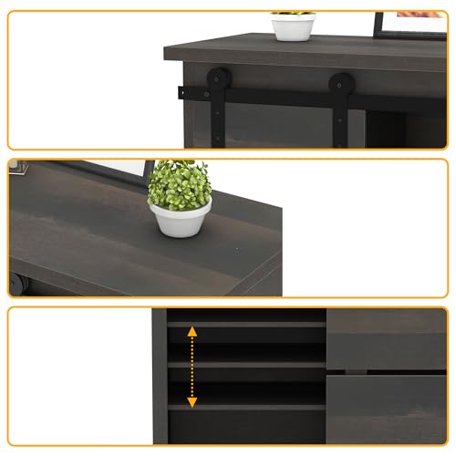Sideboard Coffee Bar Cabinet (Brown)